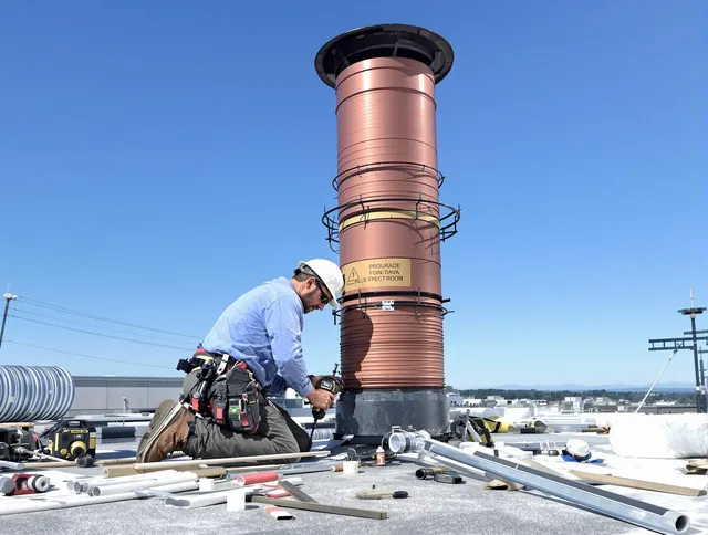 Installed chimney liner by Wallingford Chimney Sweep in Wallingford, CT