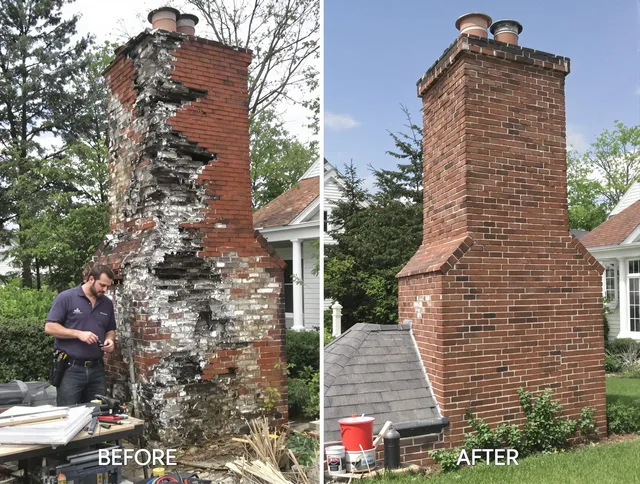 Wallingford Chimney Sweep performing a full chimney restoration in Wallingford, CT