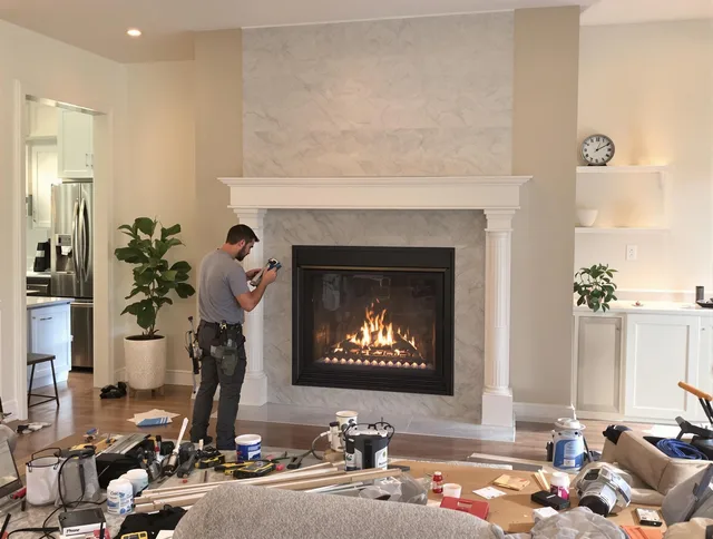 Newly installed fireplace by Wallingford Chimney Sweep in Wallingford, CT