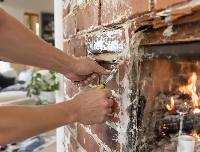 Routine fireplace repair by Wallingford Chimney Sweep in Wallingford, CT